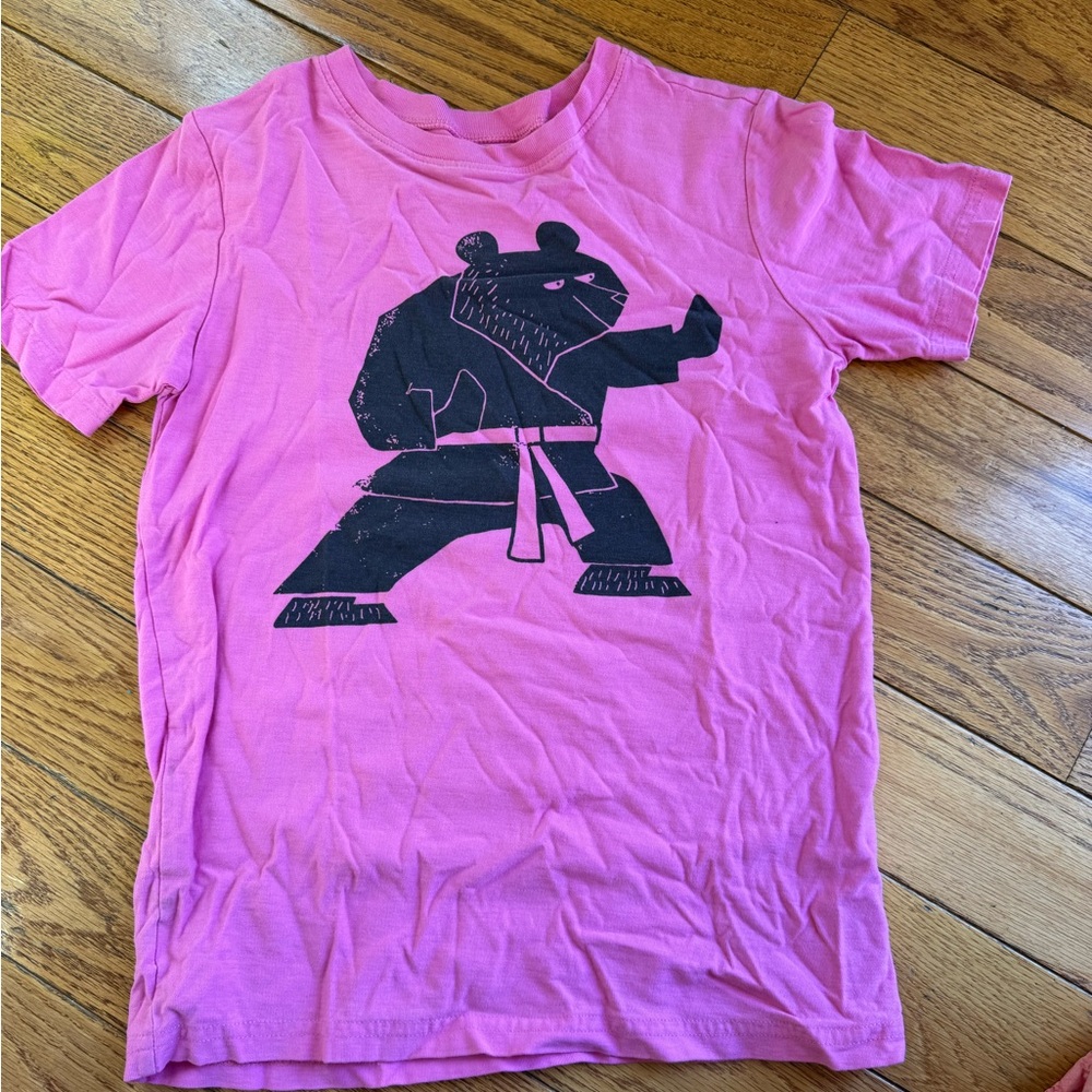 Tea Collection Pink Karate Bear Kids T-Shirt